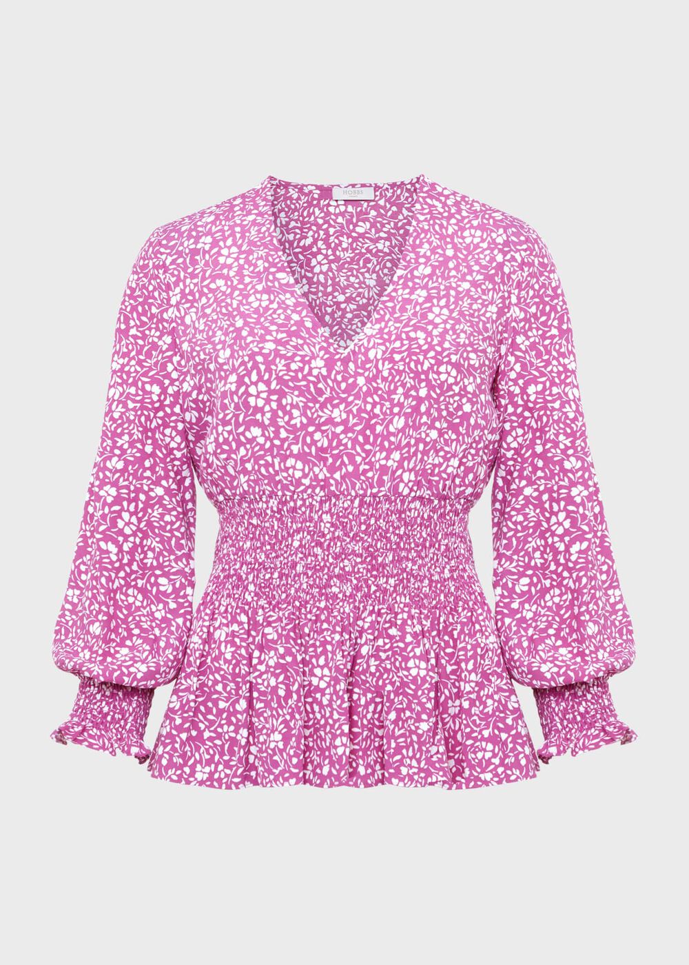 Samira Floral Blouse, Violet Ivory, hi-res