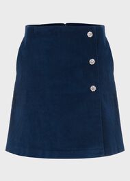 Lennox Velvet Skirt, Dark Blue, hi-res
