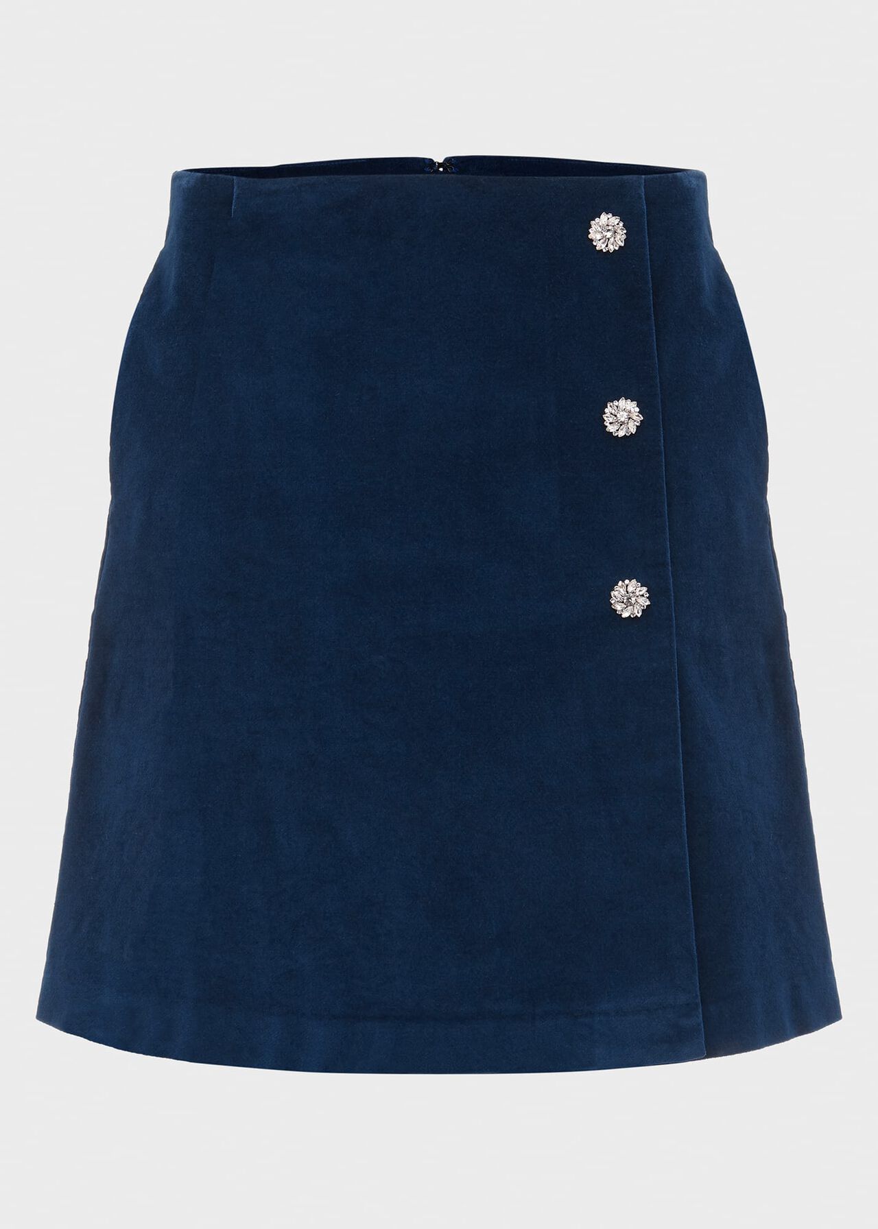 Lennox Velvet Skirt, Dark Blue, hi-res