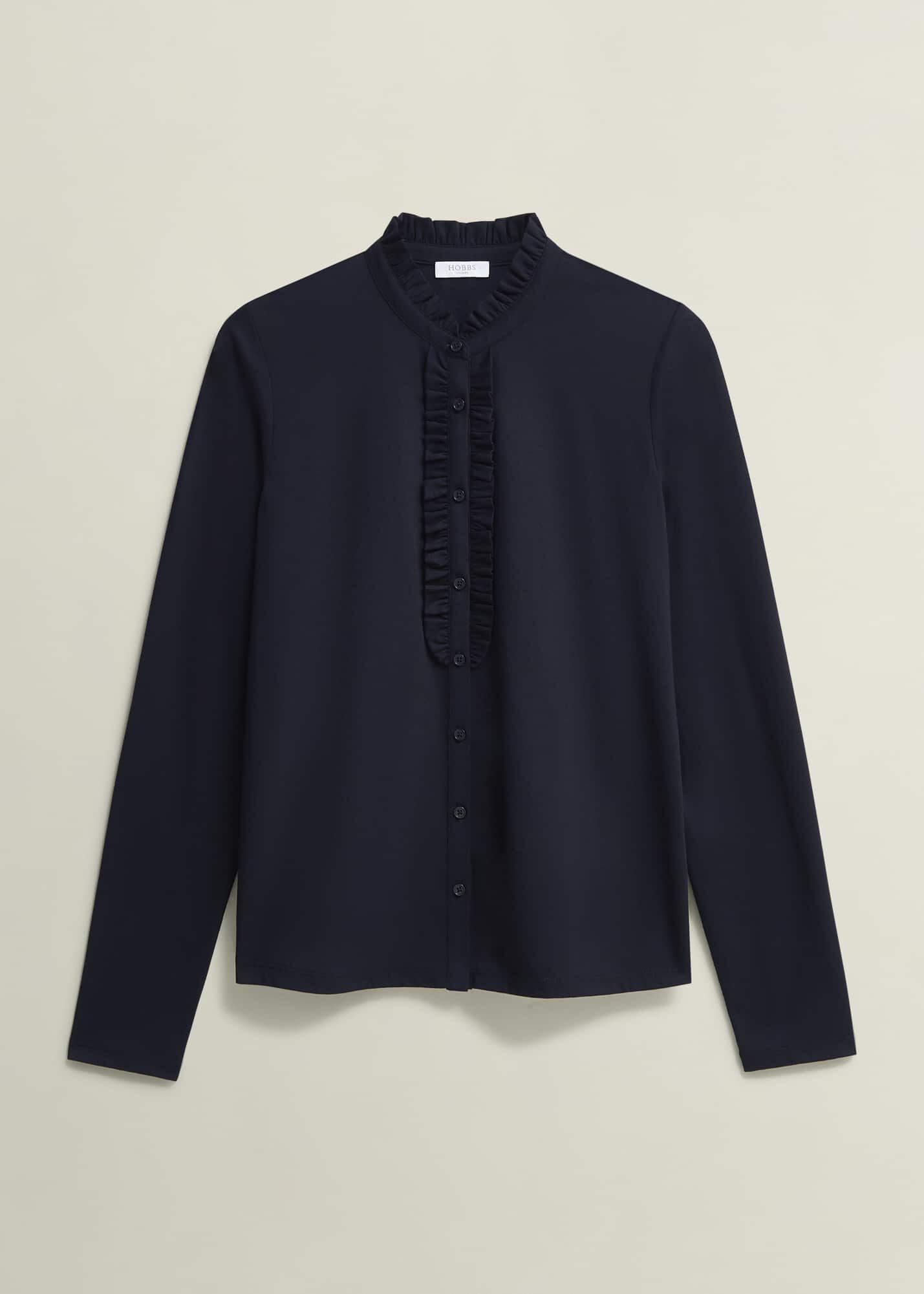 Ramona Cotton Blend Collared Top | Hobbs UK |