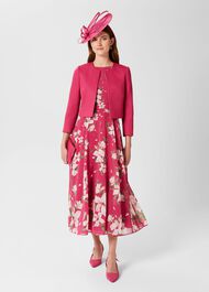 Carly Floral Midi Dress, Pink Multi, hi-res