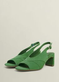 Karina Suede Sandals, Cilantro Green, hi-res