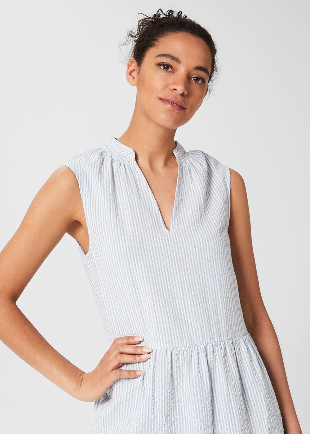 Soho A Line Dress, Pale Blue White, hi-res