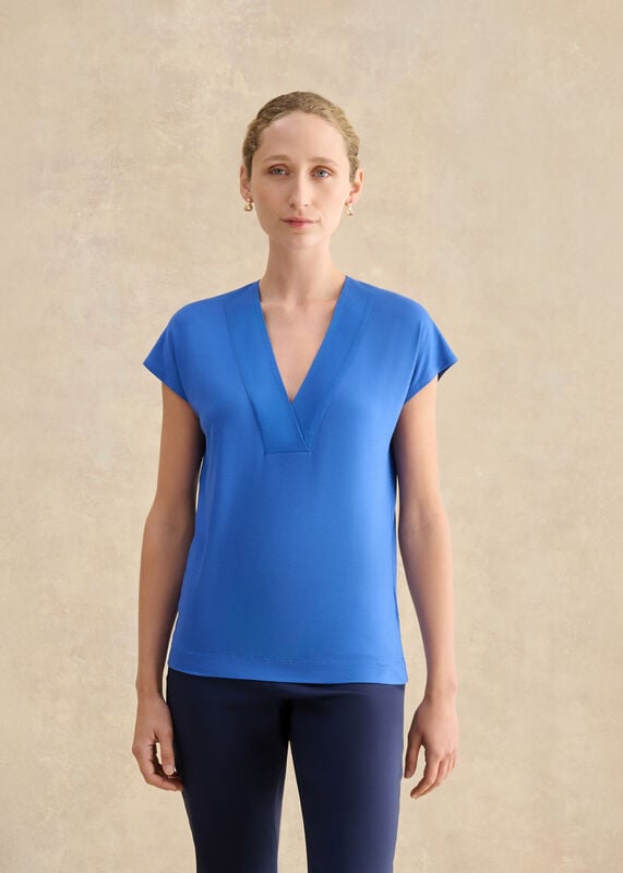 Jonie Printed V Neck Top