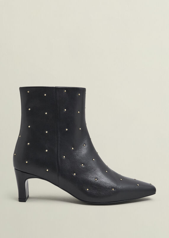 Isla Studded Leather Ankle Boots