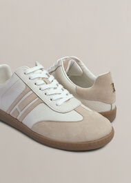 Khloe Leather Trainers, Ivory Beige, hi-res