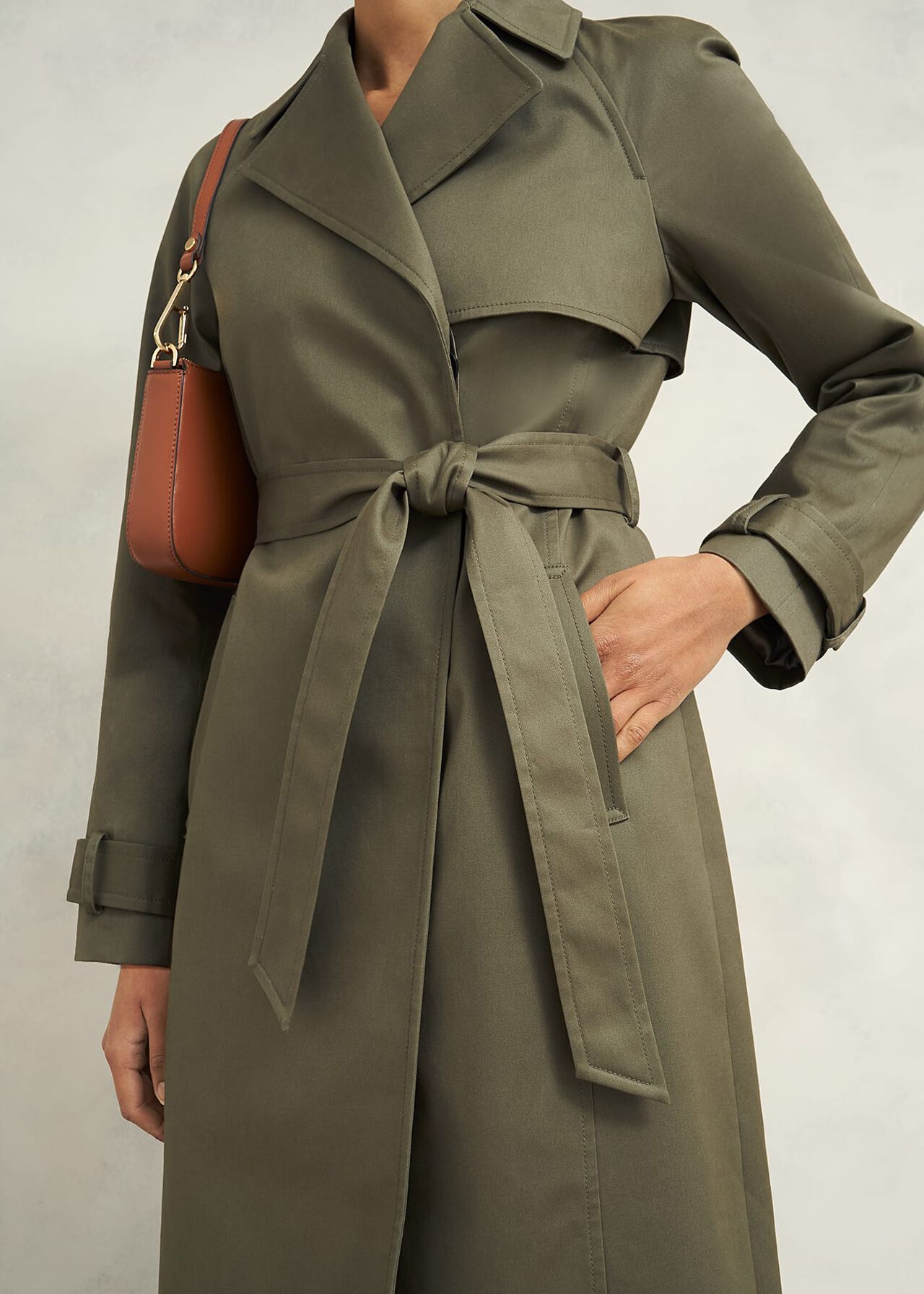 Rhian Shower Resistant Trench Coat, Olive Green, hi-res