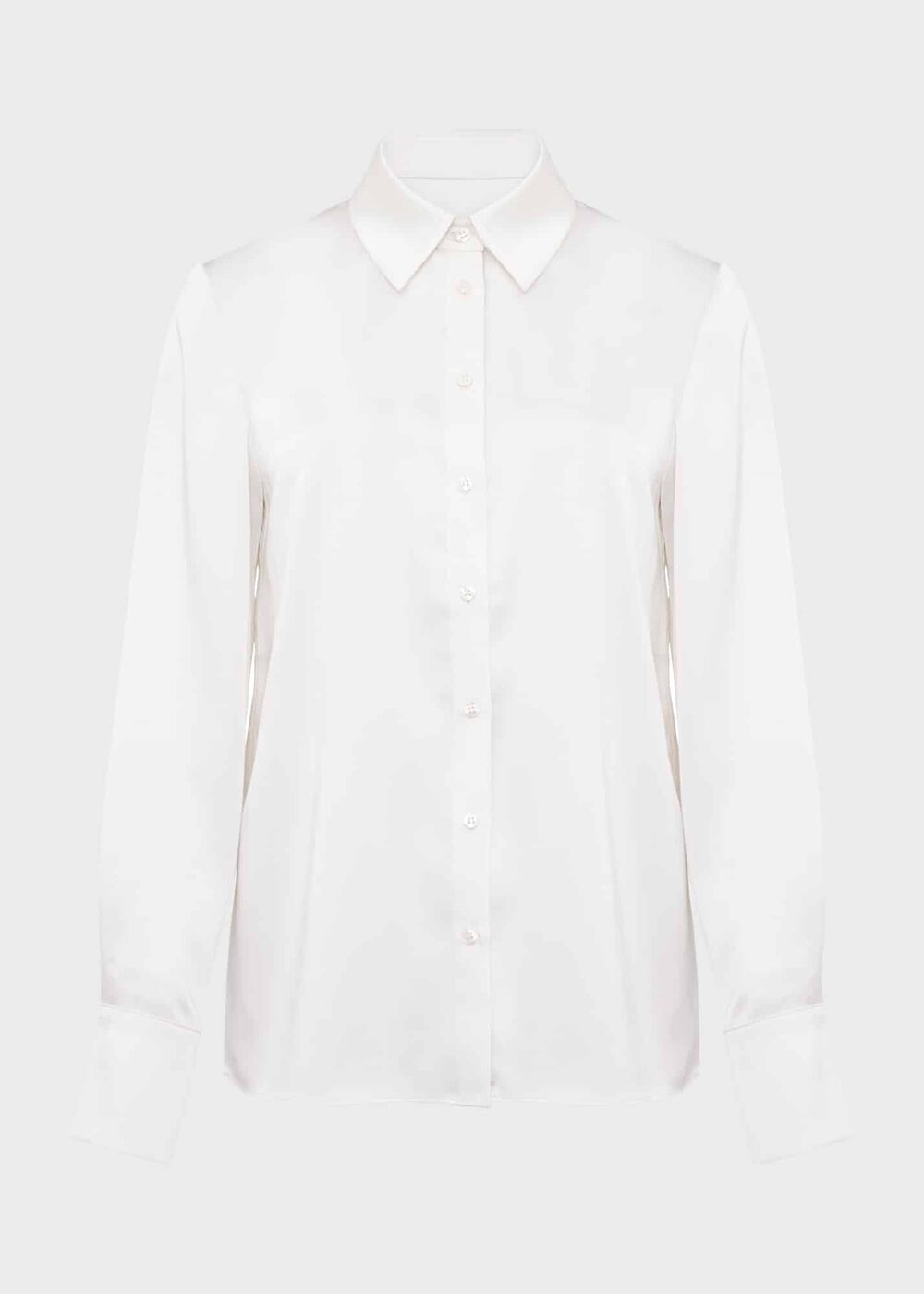 Macie Satin Shirt, Ivory, hi-res