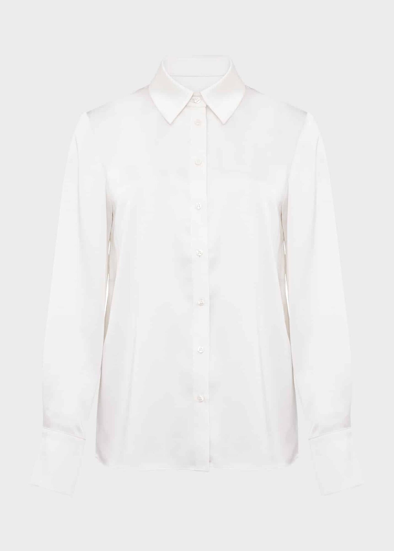 Macie Satin Shirt, Ivory, hi-res