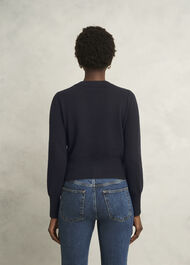 Penelope Wool Blend Gem Detail Cardigan, Hobbs Navy, hi-res