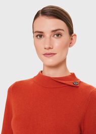 Talia Wool Cashmere Jumper, Burnt Orange, hi-res