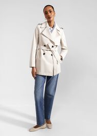 Norma Short Trench, Buff Grey, hi-res