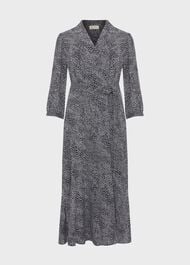 Teresa Midi Wrap Dress, Navy Ivory, hi-res