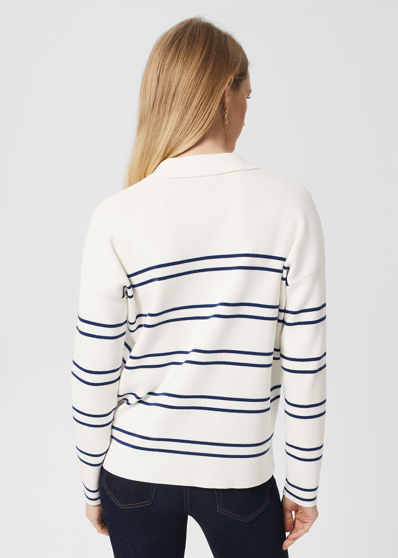 Karissa Cotton Jumper, Ivory Blue, hi-res