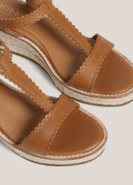 Alyssa Leather Espadrilles, Tan, hi-res