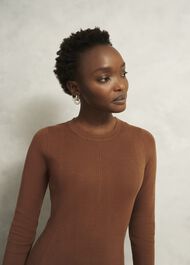 Liza Knitted Dress, Toffee, hi-res
