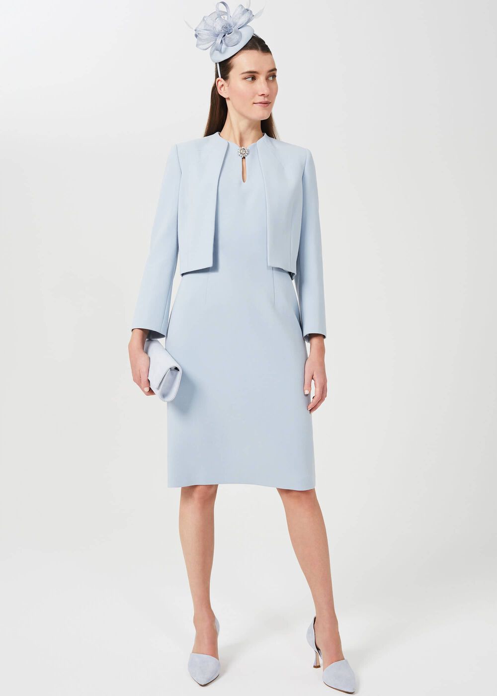 Ana Crepe Shift Dress, Celeste Blue, hi-res