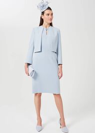 Ana Crepe Shift Dress, Celeste Blue, hi-res