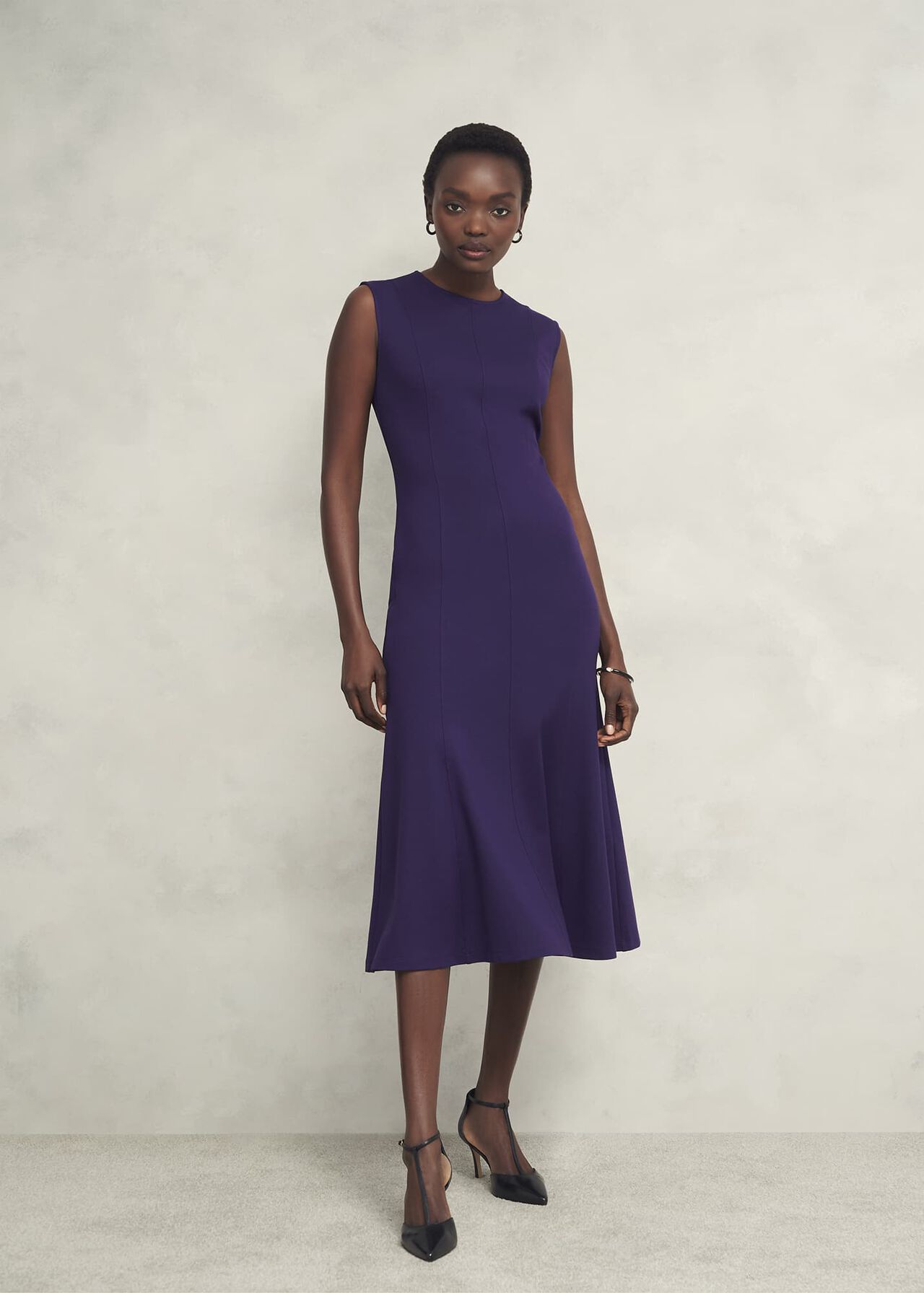 Davina Ponte Dress, Grape Purple, hi-res