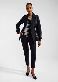 Shea Shower Resistant Trench Coat, Navy, hi-res