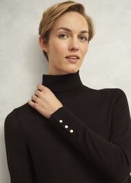 Lara Merino Rollneck Sweater, Alder Brown, hi-res