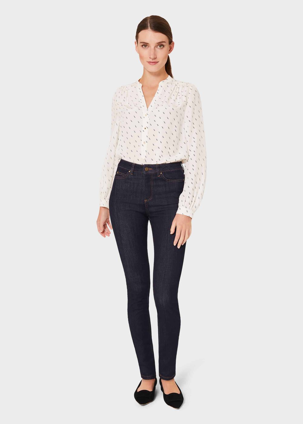 Kimmy Geo Shirt, Ivory Black, hi-res