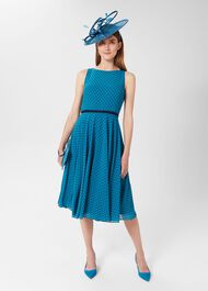 Freya Fascinator, Deep Jade Blue, hi-res