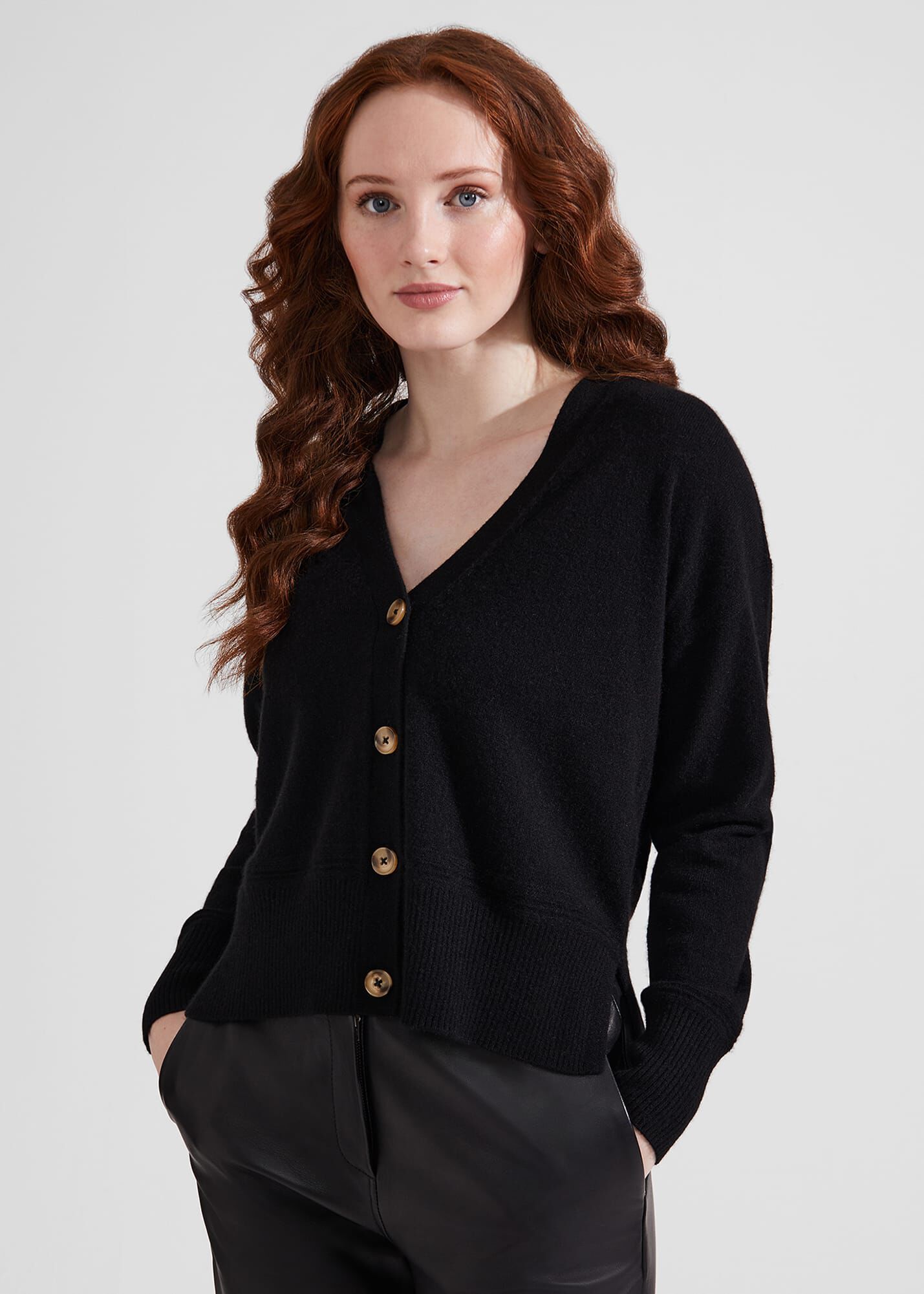 Womens black v neck cardigan store