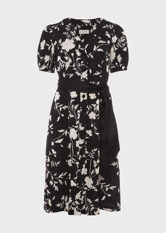 Indah Satin Floral Fit And Flare Dress