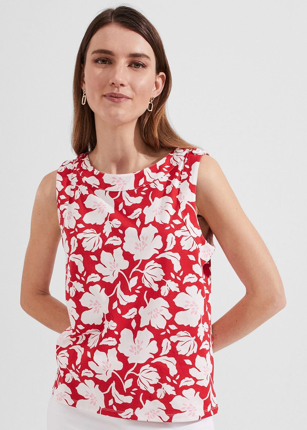 Maddy Printed Top, Red Multi, hi-res