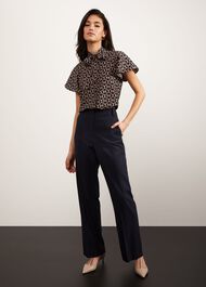 Ness Straight Trousers, Navy Ivory, hi-res