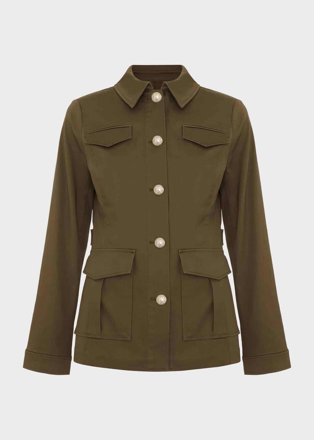 Farrah Cotton Blend Jacket, Olive Green, hi-res