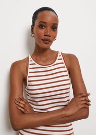 Cecil Cotton Vest, White Toffee, hi-res