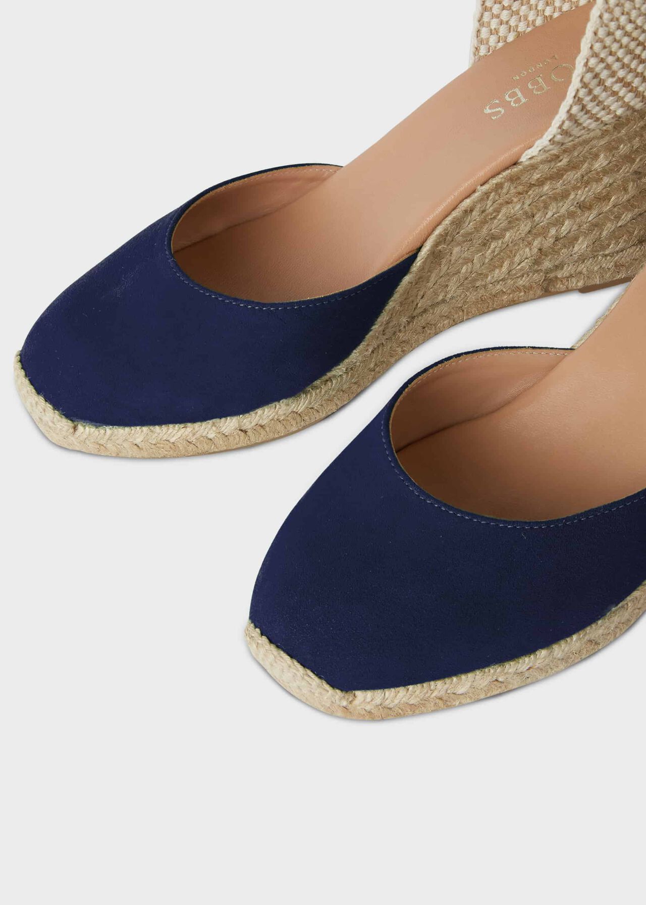 Trina Suede Wedge Espadrilles, Navy, hi-res