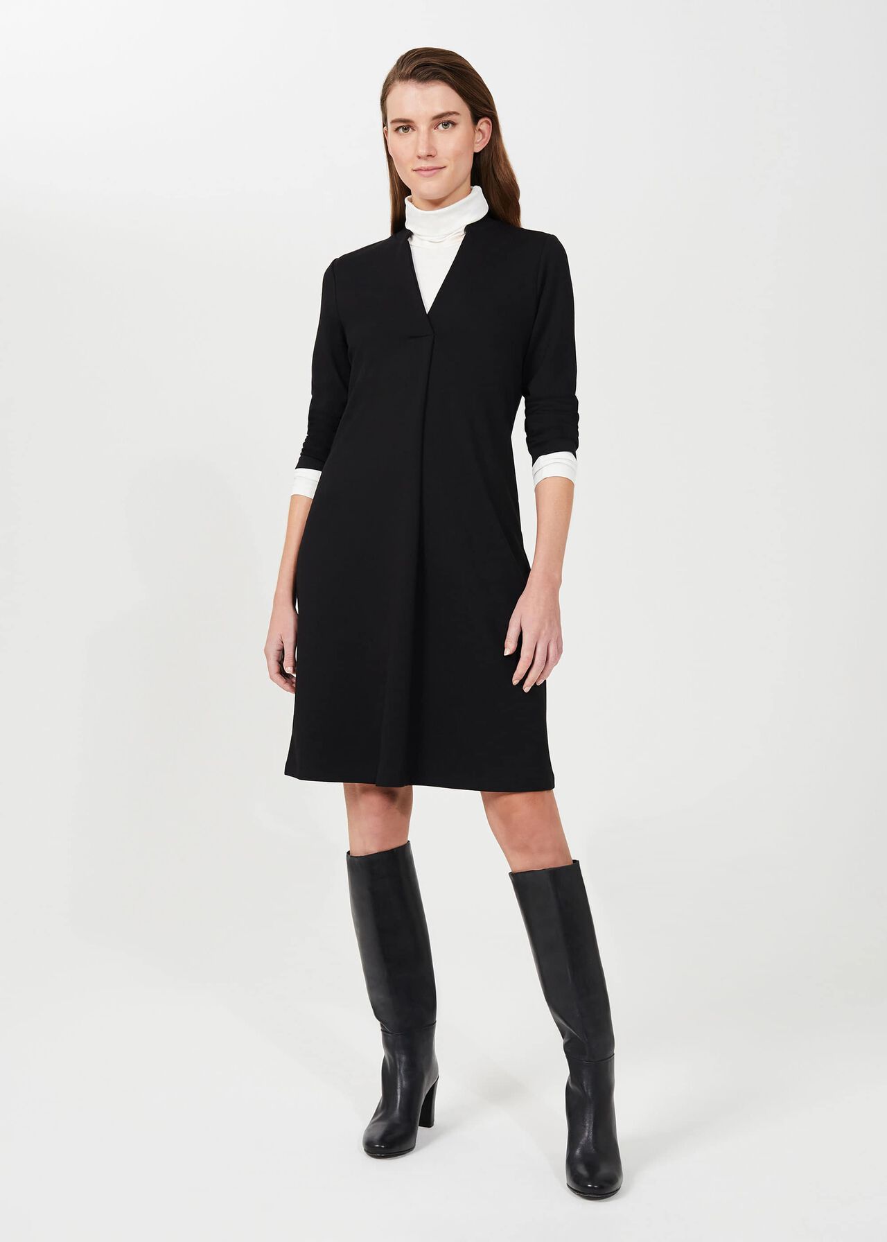 Agnes Jersey Dress, Black, hi-res