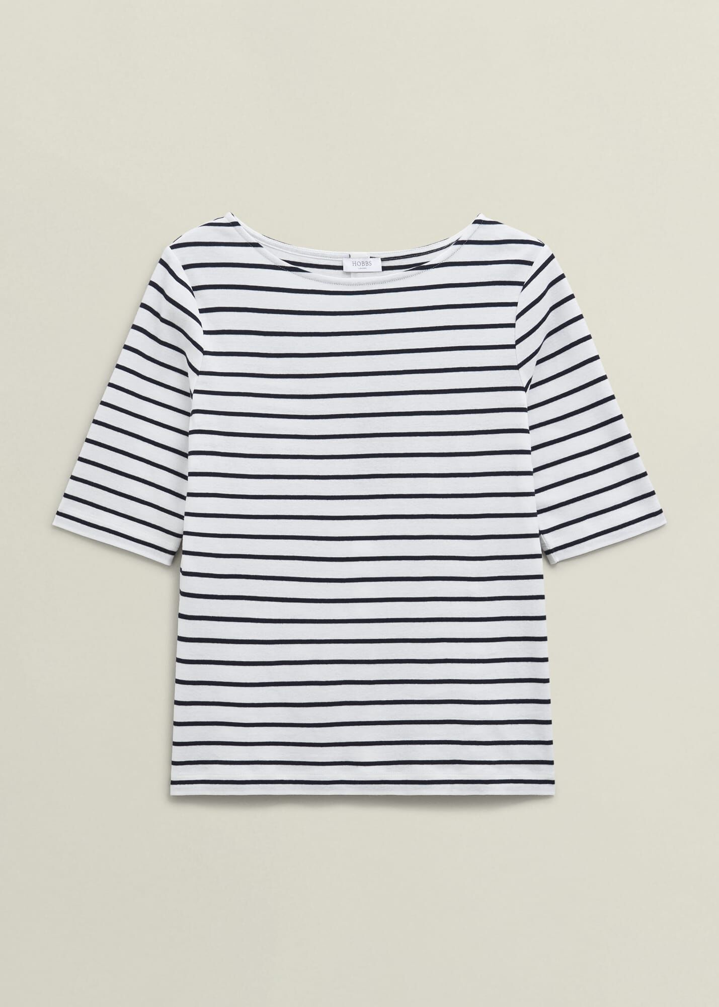 ホブズ HOBBS KATIE BUTTON BACK TOP （IVORY HOBBSNAVY） Ivory Katie Cotton Stripe Button Back Top | Hobbs US |