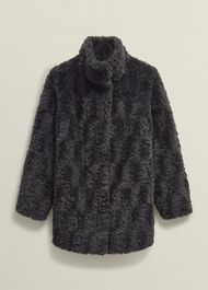 Briony Faux Fur Coat, Dark Charcoal, hi-res