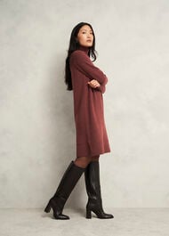 Nessa Knitted Dress, Cinnamon Brown, hi-res