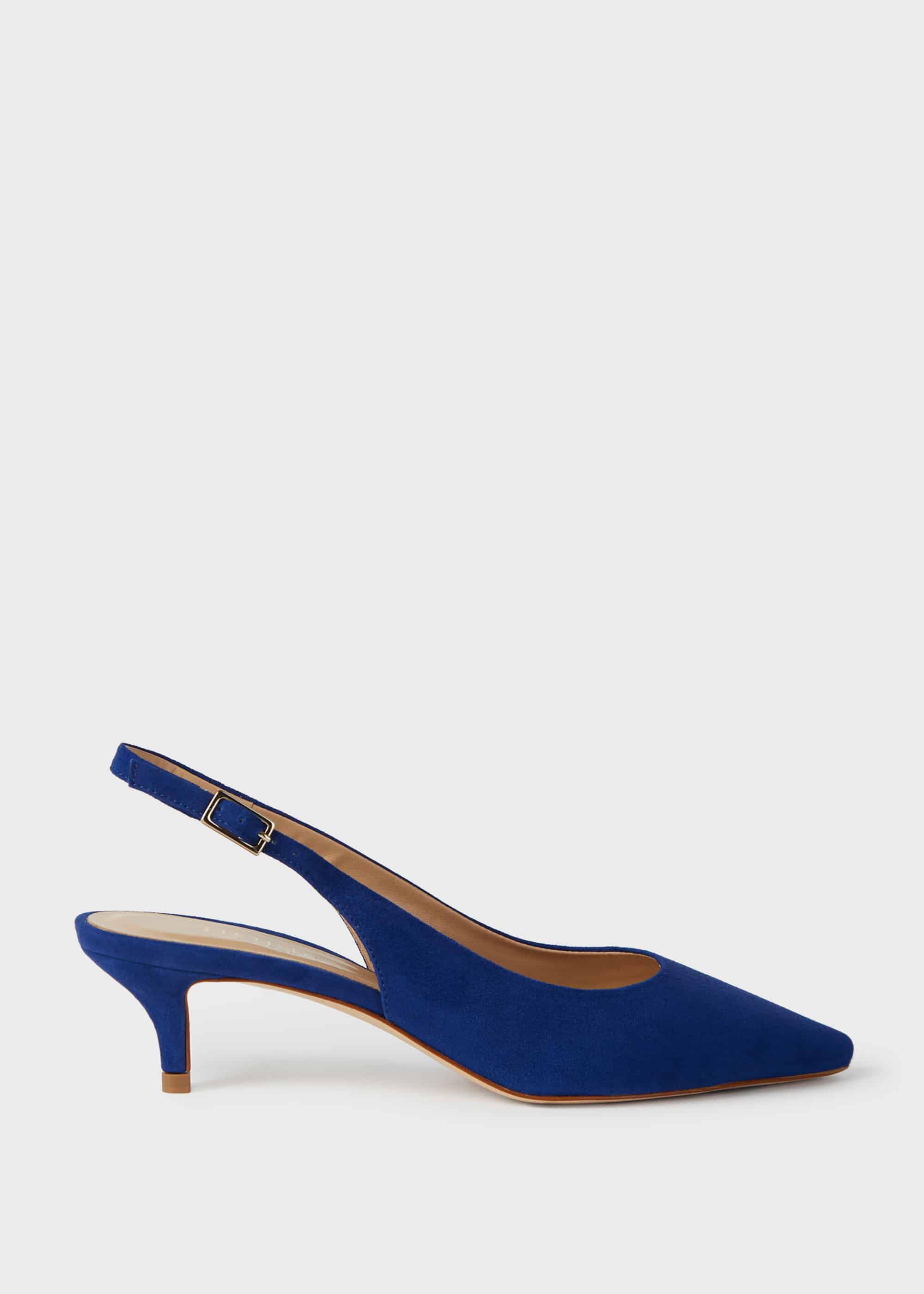 Annie Suede Kitten Heel Slingback Court Shoes