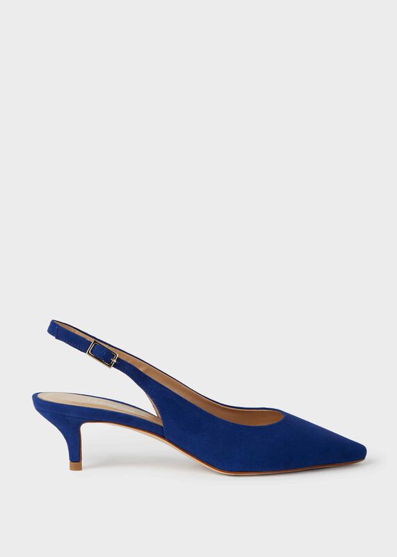 Annie Suede Kitten Heel Slingback Court Shoes