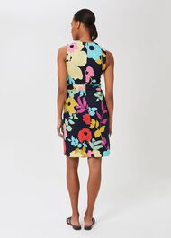 Allison Cotton Blend Floral Shift Dress, Navy Multi, hi-res