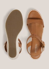 Alyssa Leather Espadrilles, Tan, hi-res