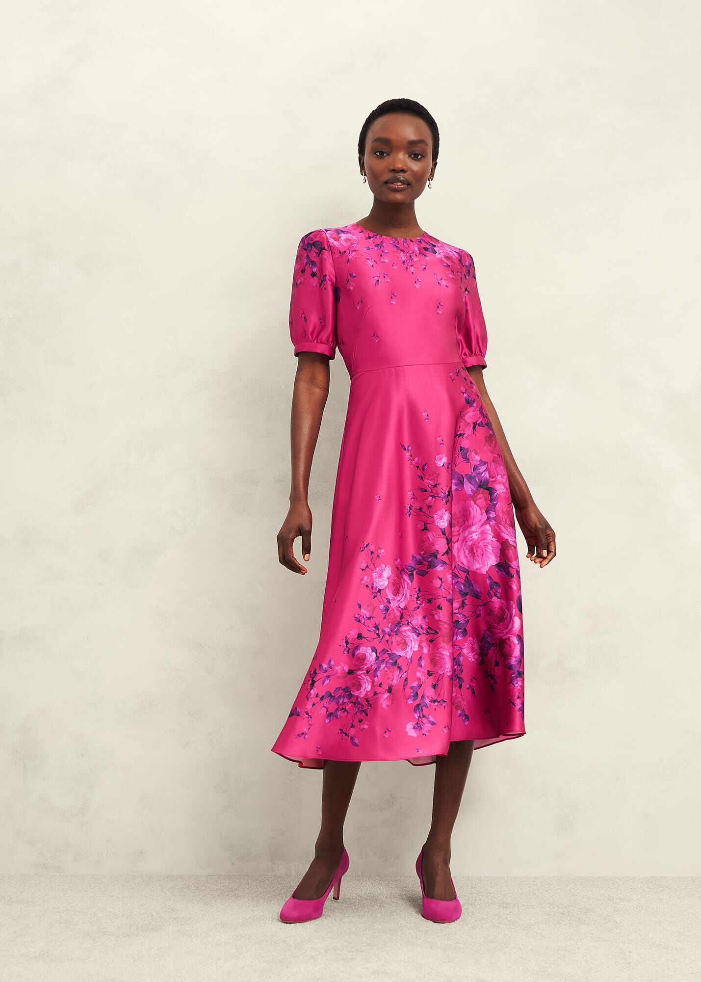 Hobbs meera dress raspberry pink hot sale