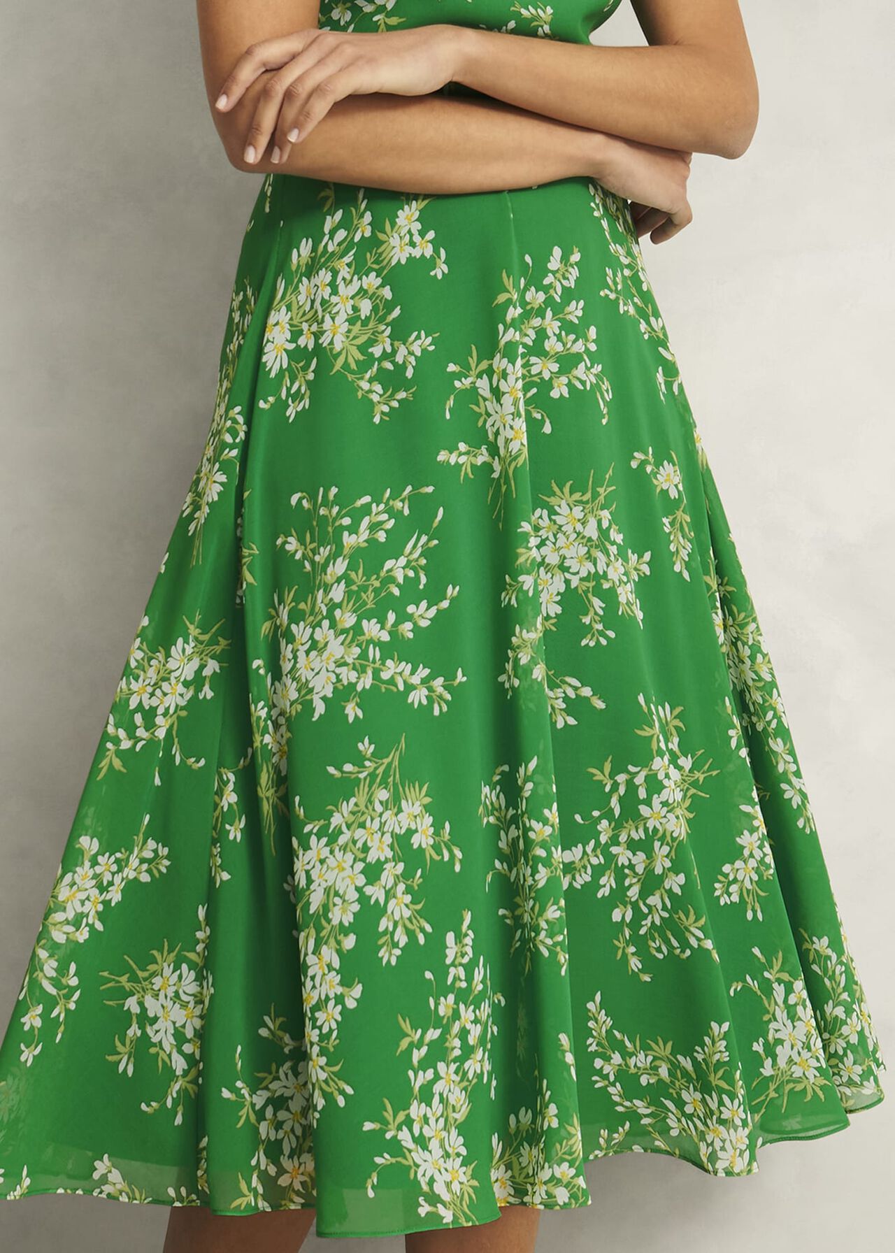 Petite Carly Dress, Green Ivory, hi-res