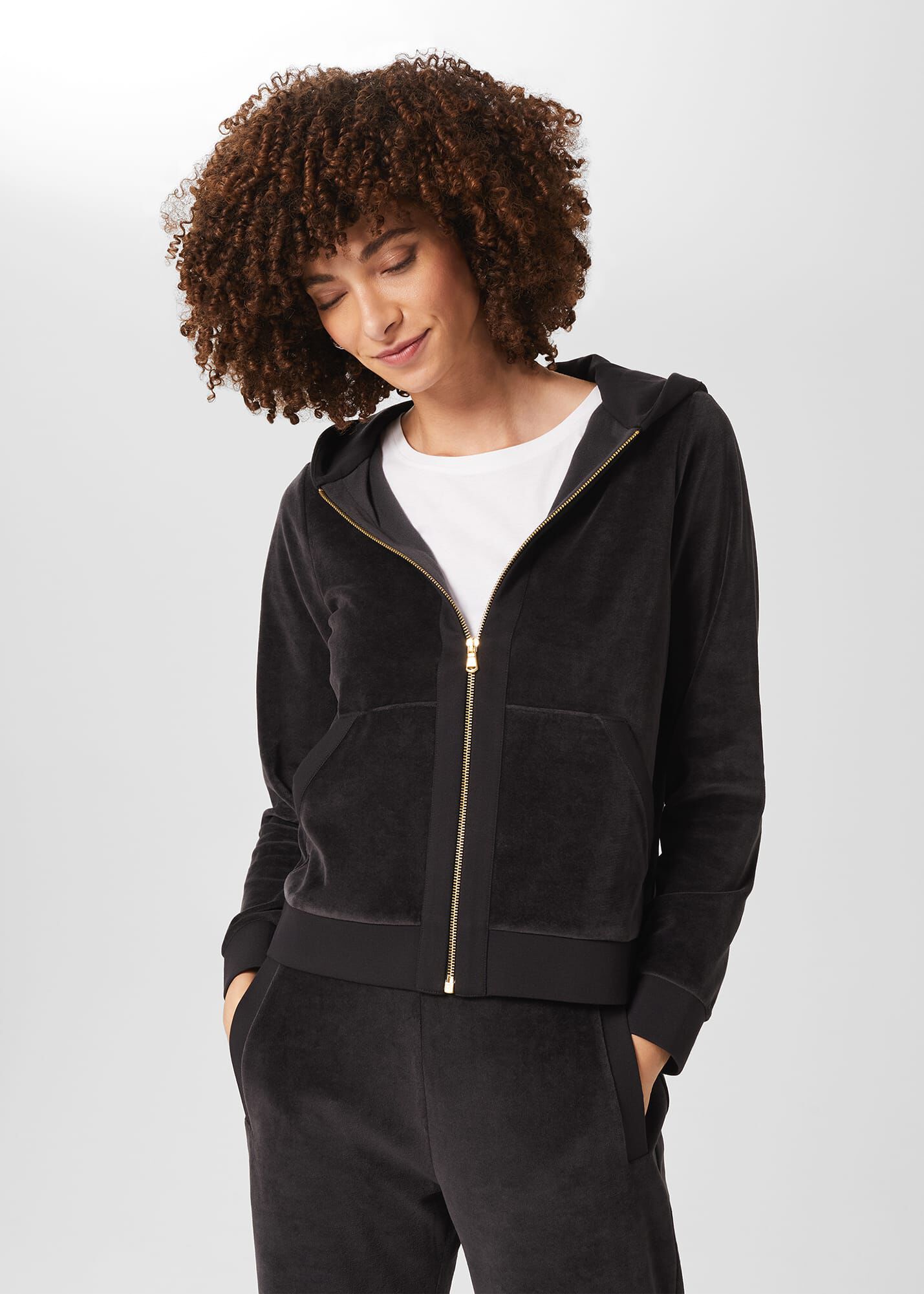 Velour hooded top online