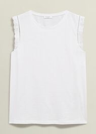 Leia Cotton Broderie Top, Hobbs White, hi-res
