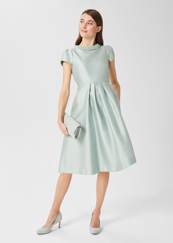 Jocelyn Silk Blend Fit And Flare Dress
