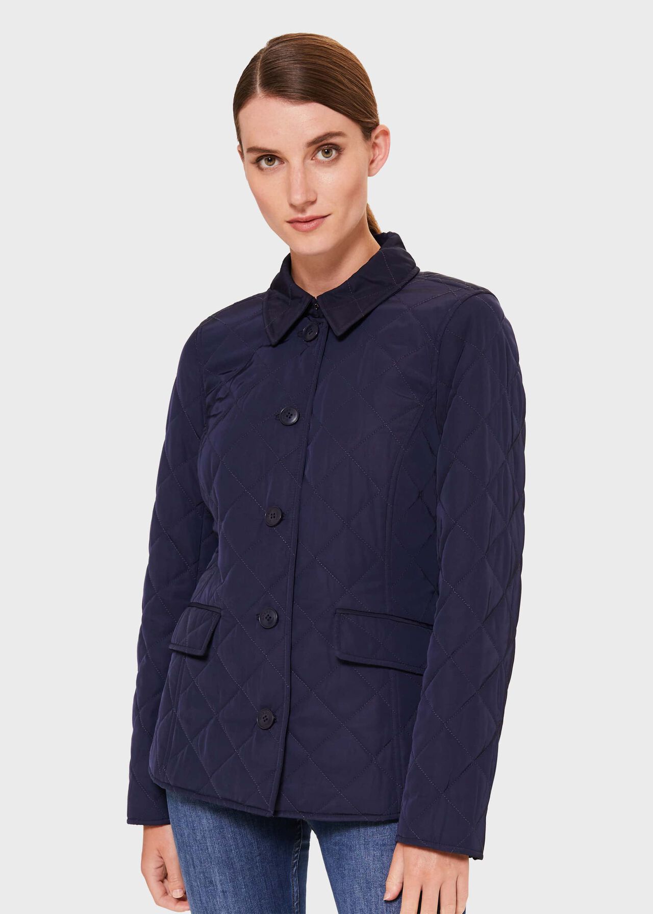 Lianne Quilted Coat, Midnight, hi-res