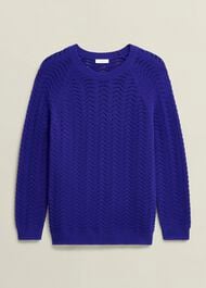 Lulu Cotton Jumper, Cobalt Blue, hi-res