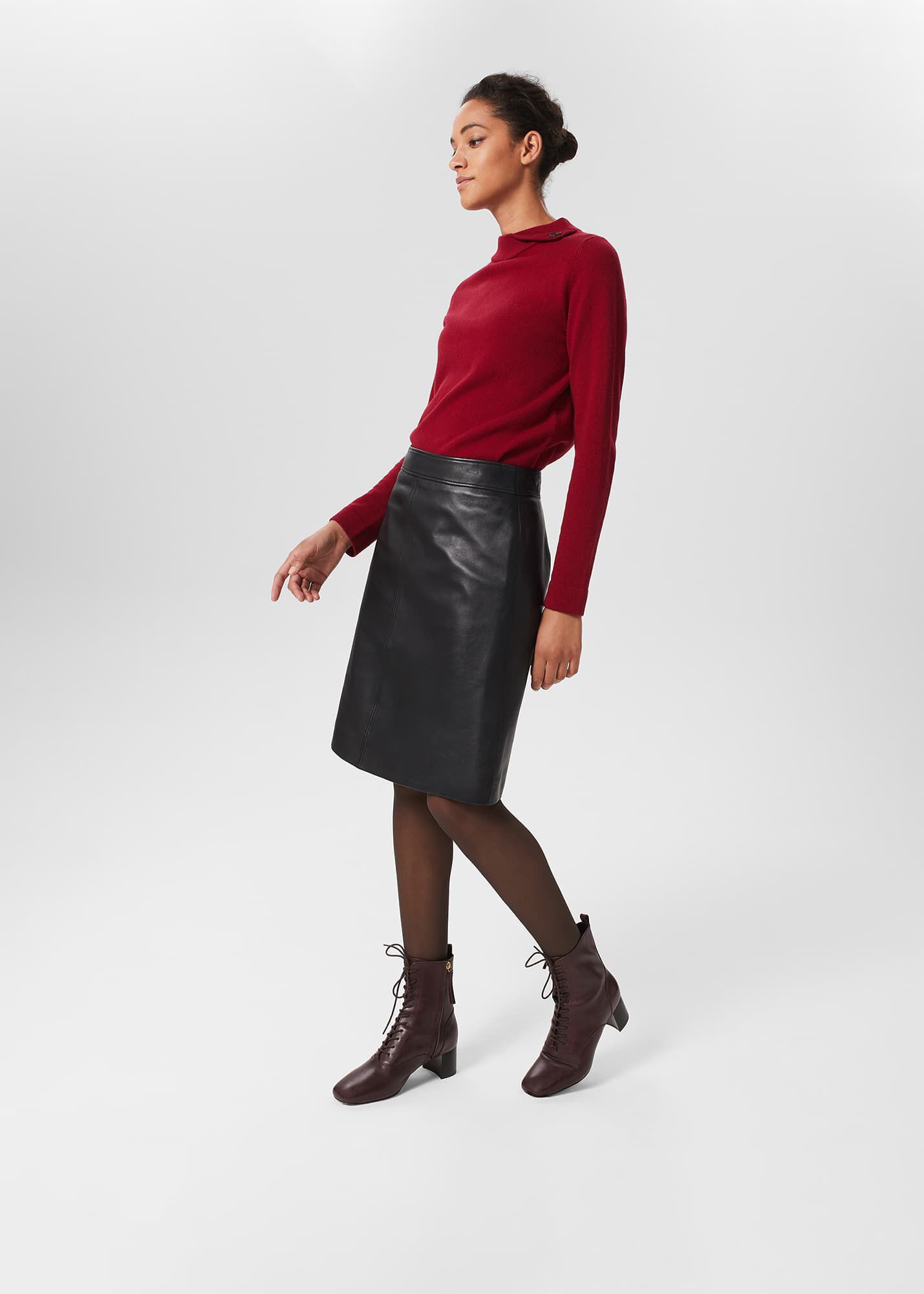 Plum sale leather boots